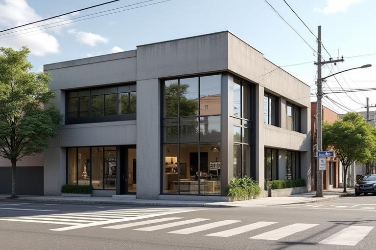 Exterior view of the Foco Criativo Studio building from the street.